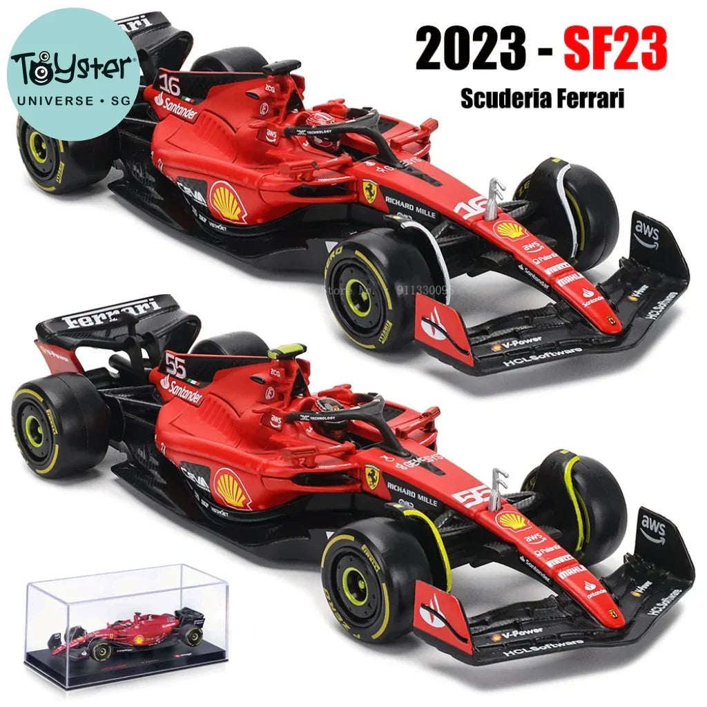 Bburago 1:43 F1 2023 16# Charles Leclerc Scuderia Ferrari Sf23 #55 Carlos Sainz Alloy Car Die Cast