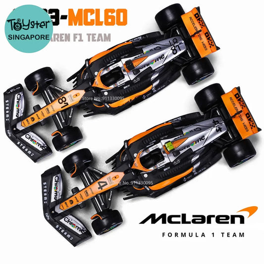Bburago 1:43 P2 British Gp Mclaren F1 Mcl60 2023 #4 Lando Norris #81 Oscar Piastri Alloy Car Die