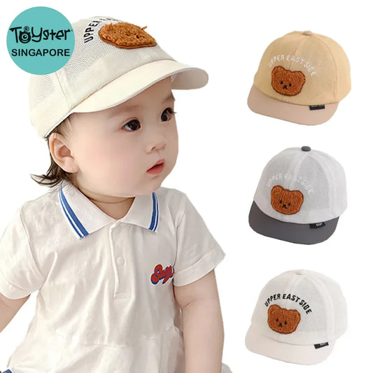 Bear Baby Hat Summer Mesh Adjustable 5-18M