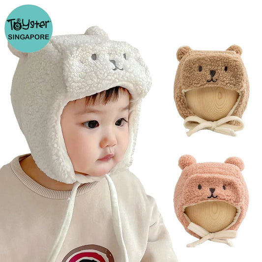 Bear Winter Baby Hat With Earflap 0-12M