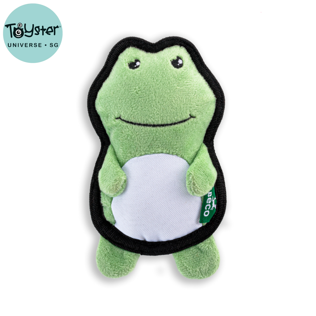Beco Dog Toy Frog - Floats Squeaks Made from Recycled Materials - Dog Toys
