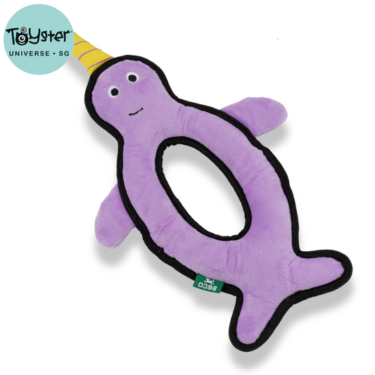 Beco Dog Toy Narwhal | Floats Squeaks Sustainable Material