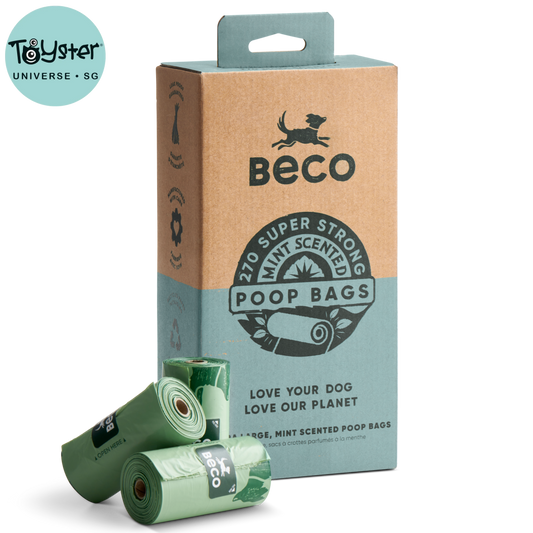 Beco Poop Bags Mint Scented – Big Strong Leak-Proof 100% Recycled Plastic