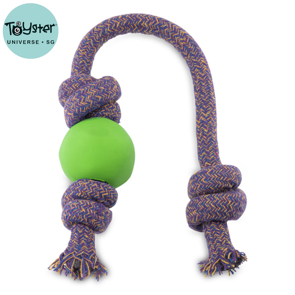 Beco Rubber Ball on Rope Green - Dog Toys