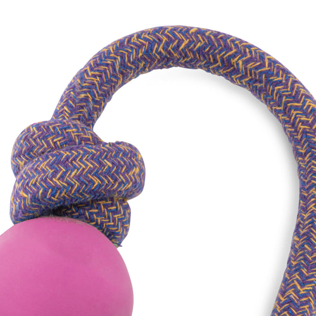 Beco Rubber Ball on Rope Pink - Dog Toys
