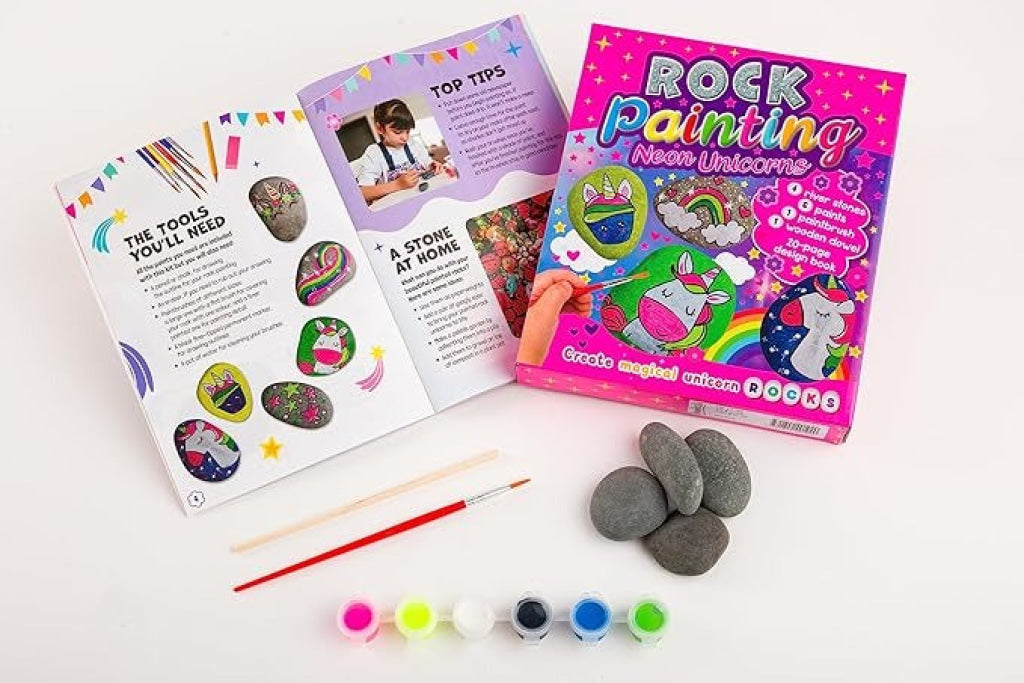 Bookoli Neon Unicorn Rock Painting Bookoli