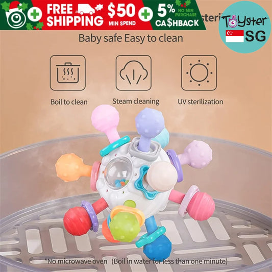 Bpa Free Rotating Rattle Ball Grasping Activity