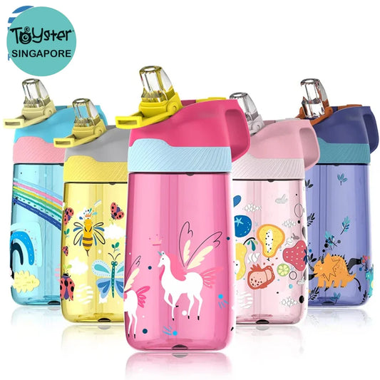 Bpa Free Tritan One Touch Flip Cap Water Bottle With Straw 450Ml