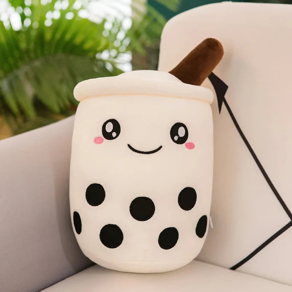 Bubble Tea Boba Plushie - White open AX / about 32-35cm