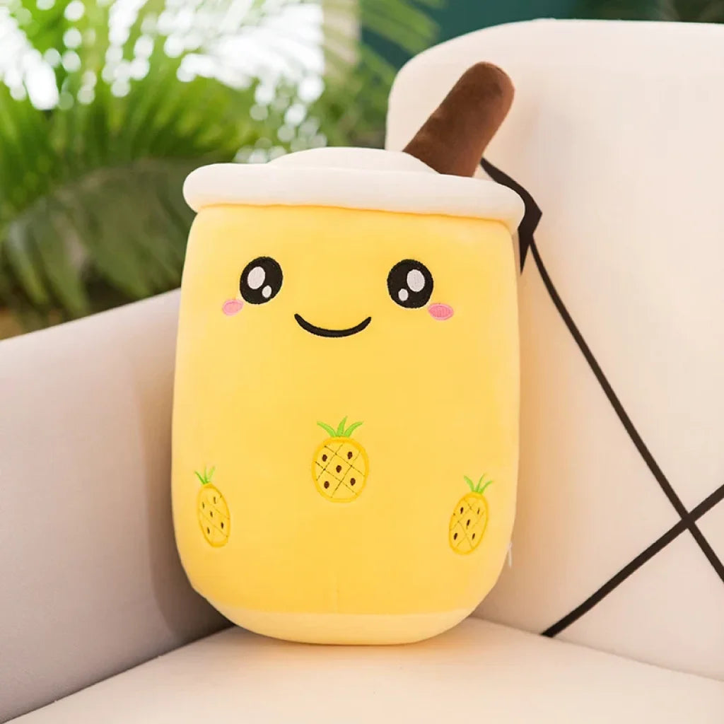 Bubble Tea Boba Plushie - yellow round AX / about 32-35cm