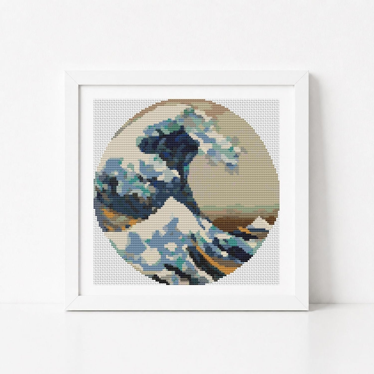 The Great Wave off Kanagawa Circular Cross Stitch Kit