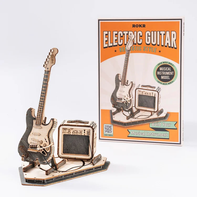 Robotime ROKR Electric Guitar Model 3D Wooden Puzzle TG605K