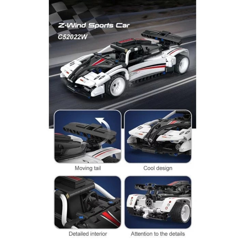 CaDA Bricks Pull Back Sports Car Series-Z-Wind C52022W - TOYSTER