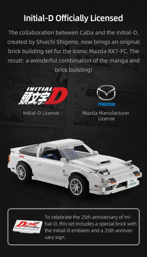 Cada Initial D 1: 12 Mazda Rx-7 Fc3S C61022W - Non-Motorized