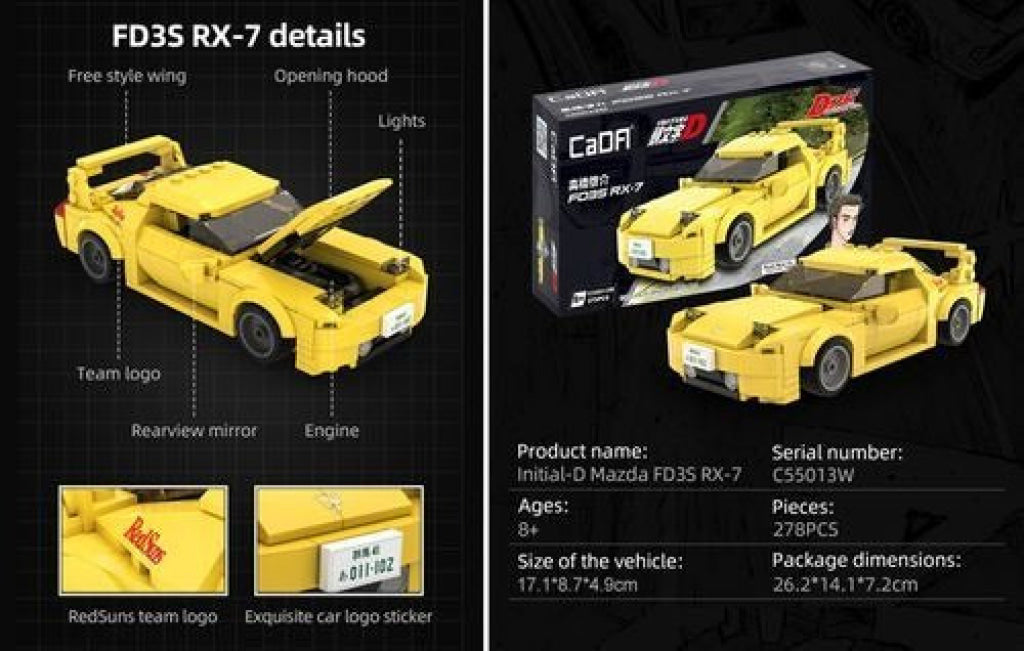 Cada Initial D 1:24 Mazda Rx-7 Fd3S C55013W