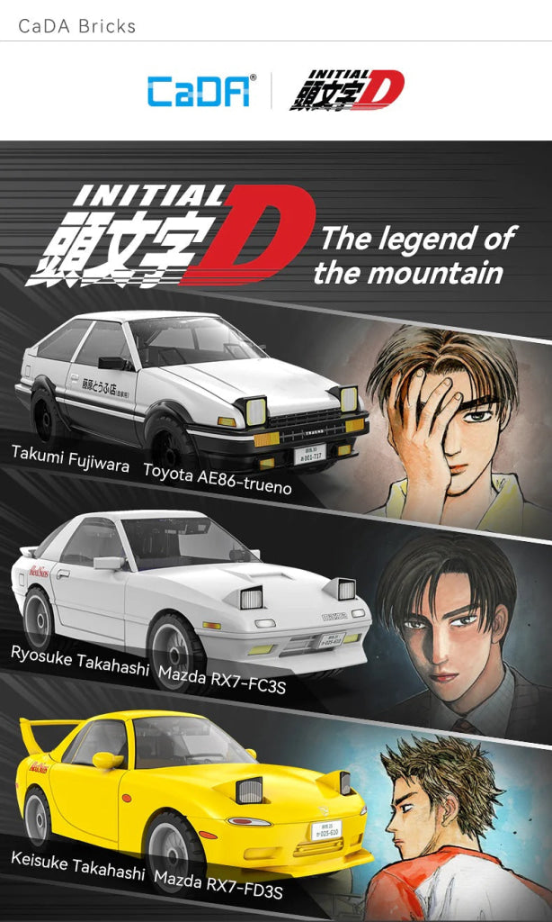 Cada Initial D 1:35 Mazda Rx-7 Fd3S C55017W