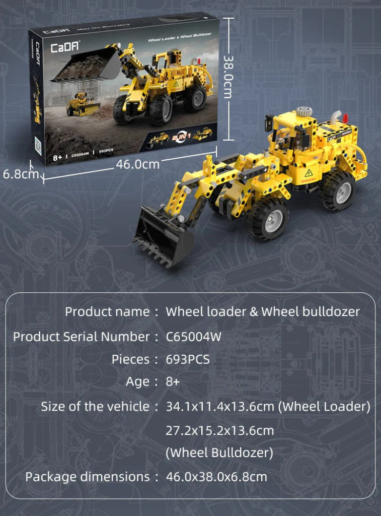 Cada Wheel Loader & Bulldozer 2 In 1 Set C65004W