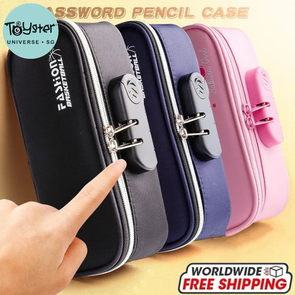 Canvas Password Lock Pencil Case