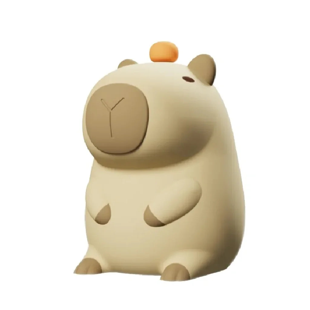 Capybara Silicone Night Light - With Orange / 9.8x16.5x11cm