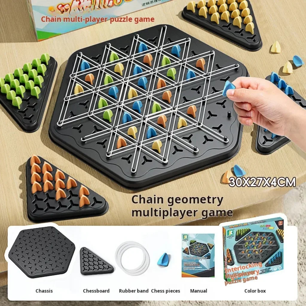 Chain Triangle Chess Game - Colorful