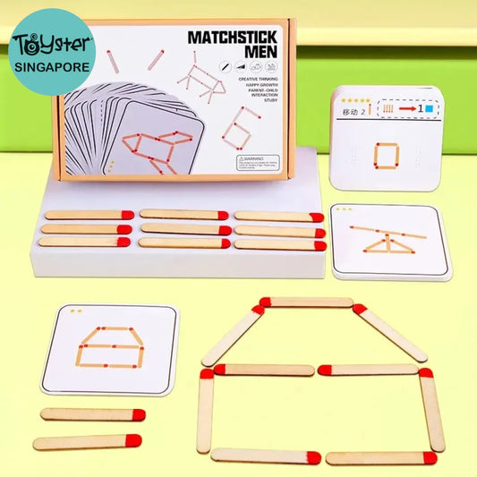 Children’s Wooden Match Game Stick Geometric Logic Thinking