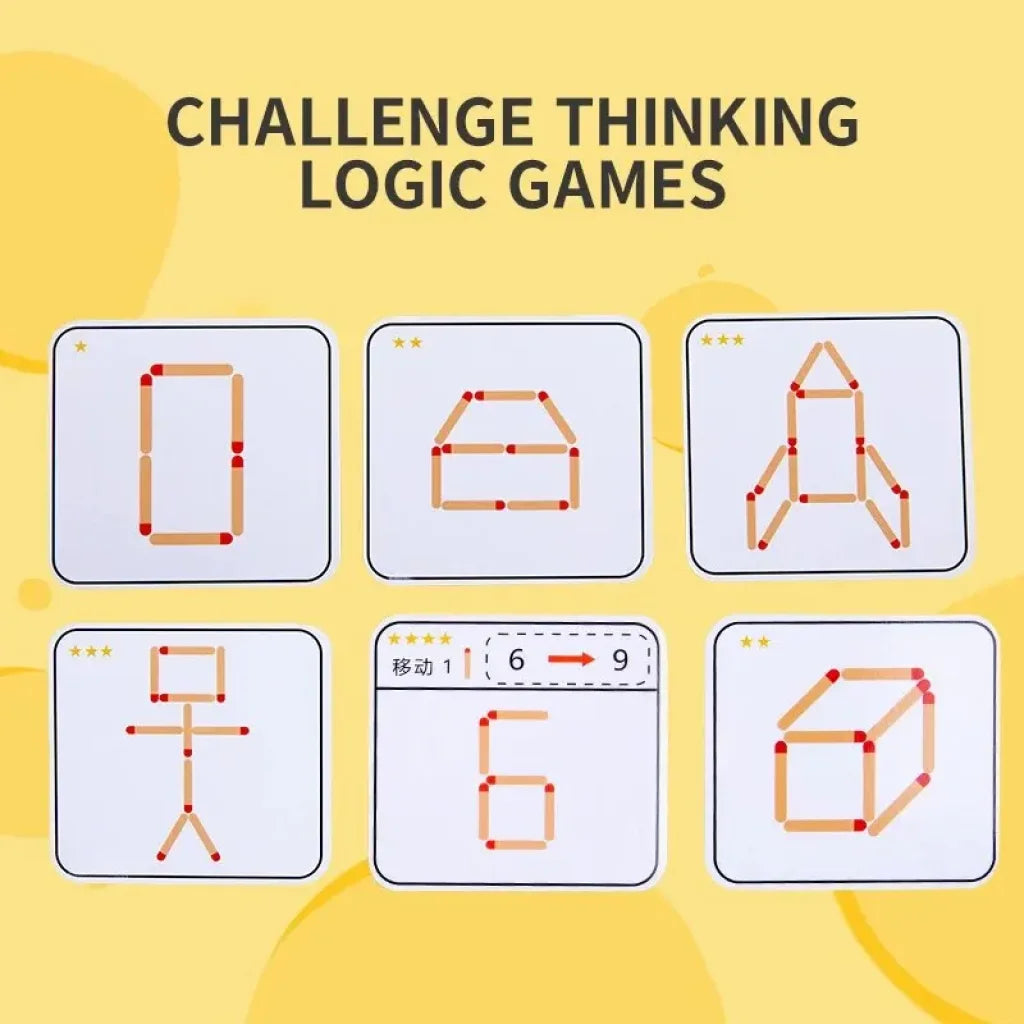 Logic Stick Math Children's Wooden Match Game Stick Geometric Logic Thinking - TOYSTER ...