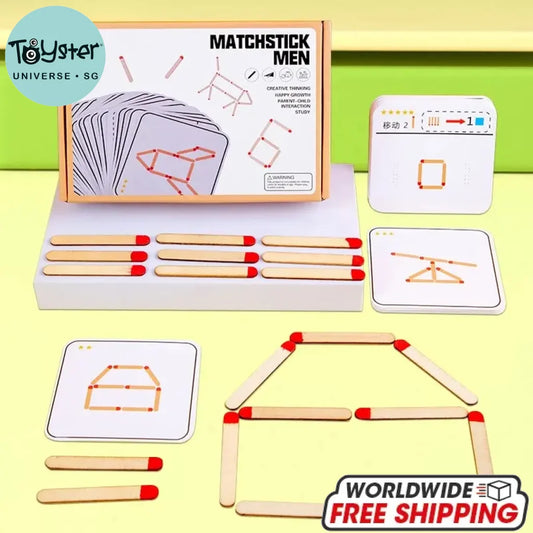 Children’s Wooden Match Game Stick Geometric Logic Thinking