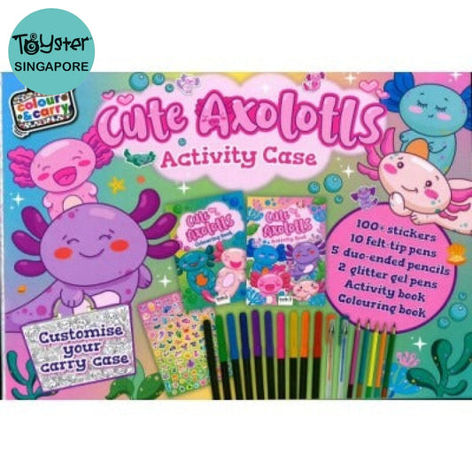 Colour And Carry Activity Kit 7 Cute Axolotl Case Bookoli