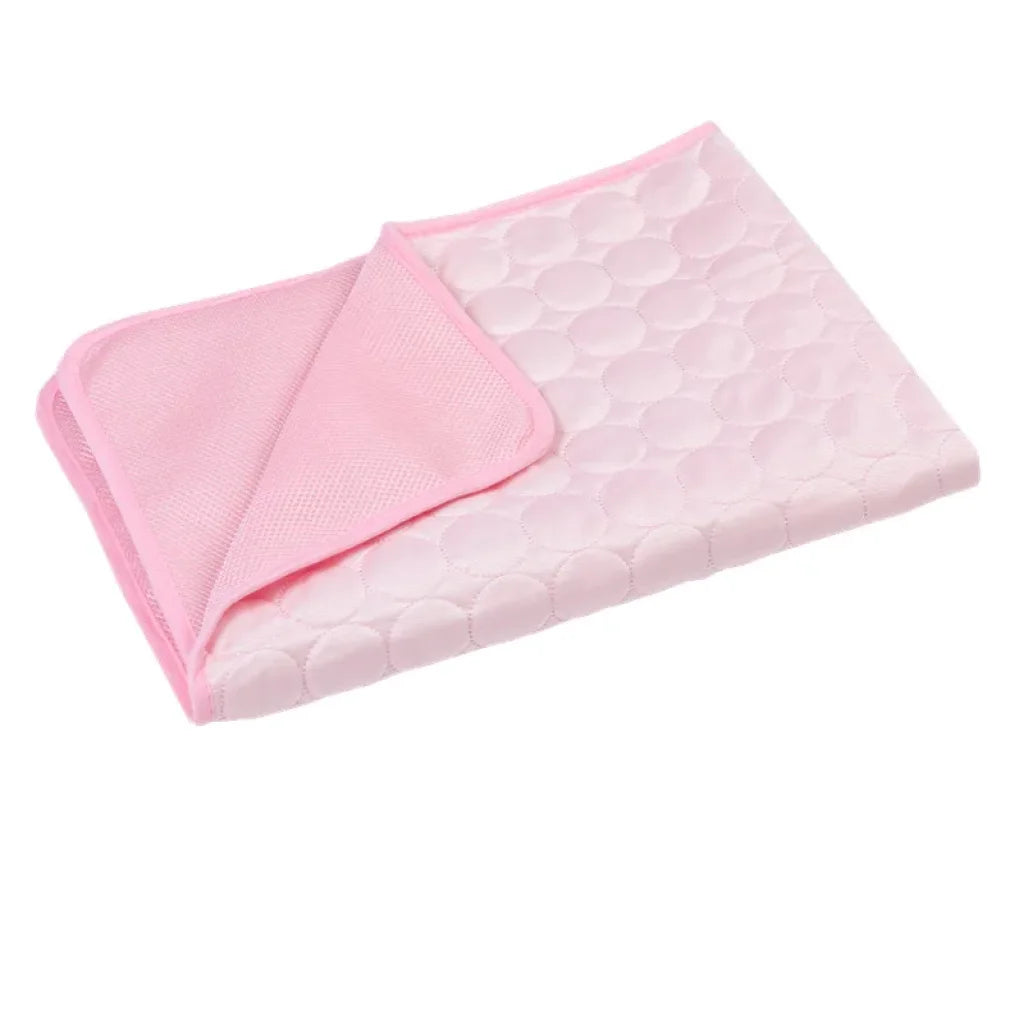 Cooling Summer Pad Mat For Pets Washable - mesh cloth pink / S 50x40 cm