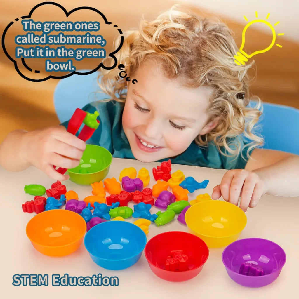 Counting and Sorting Animal Toys