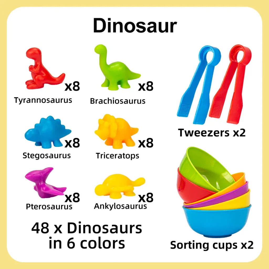 Counting and Sorting Animal Toys - Dinosaur
