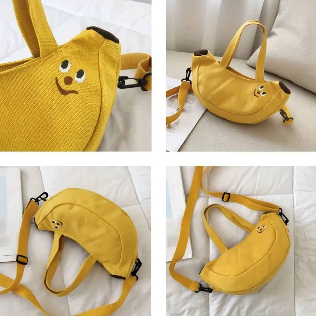 Cute Banana Shoulder Hand-Held Canvas Bag
