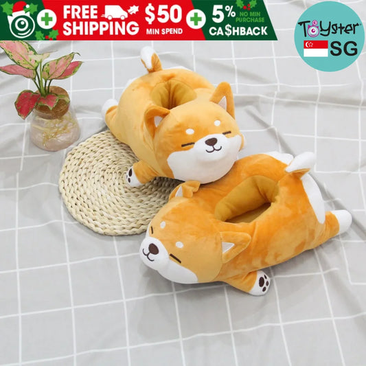 Cute Lazy Shiba Inu Dog Slippers