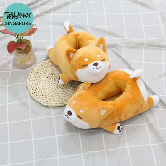 Cute Lazy Shiba Inu Dog Slippers