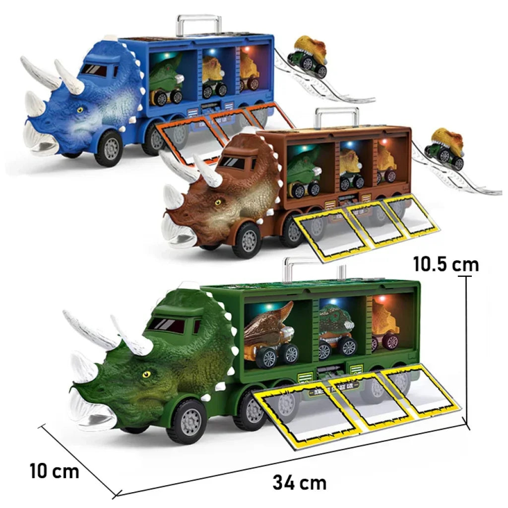 Dinosaur Container Storage Pull Back Vehicles