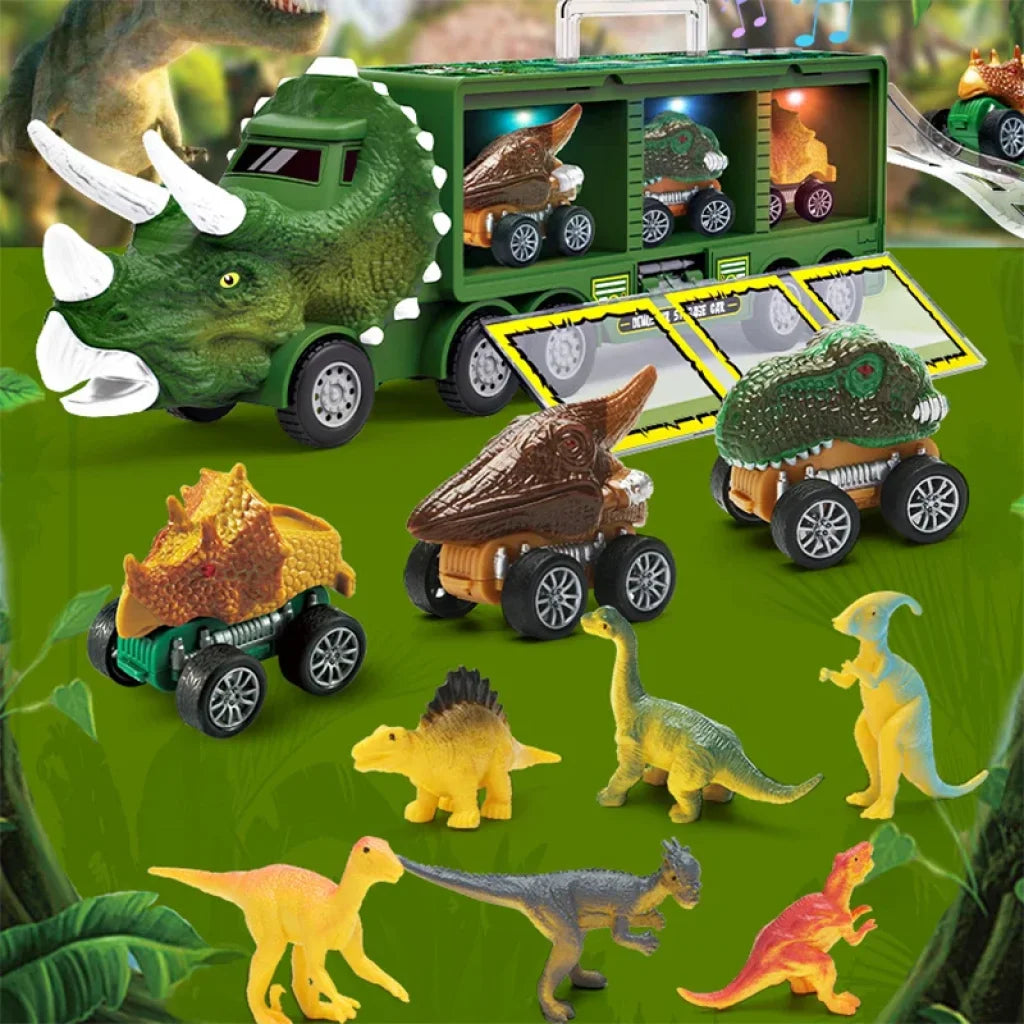 Dinosaur Container Storage Pull Back Vehicles