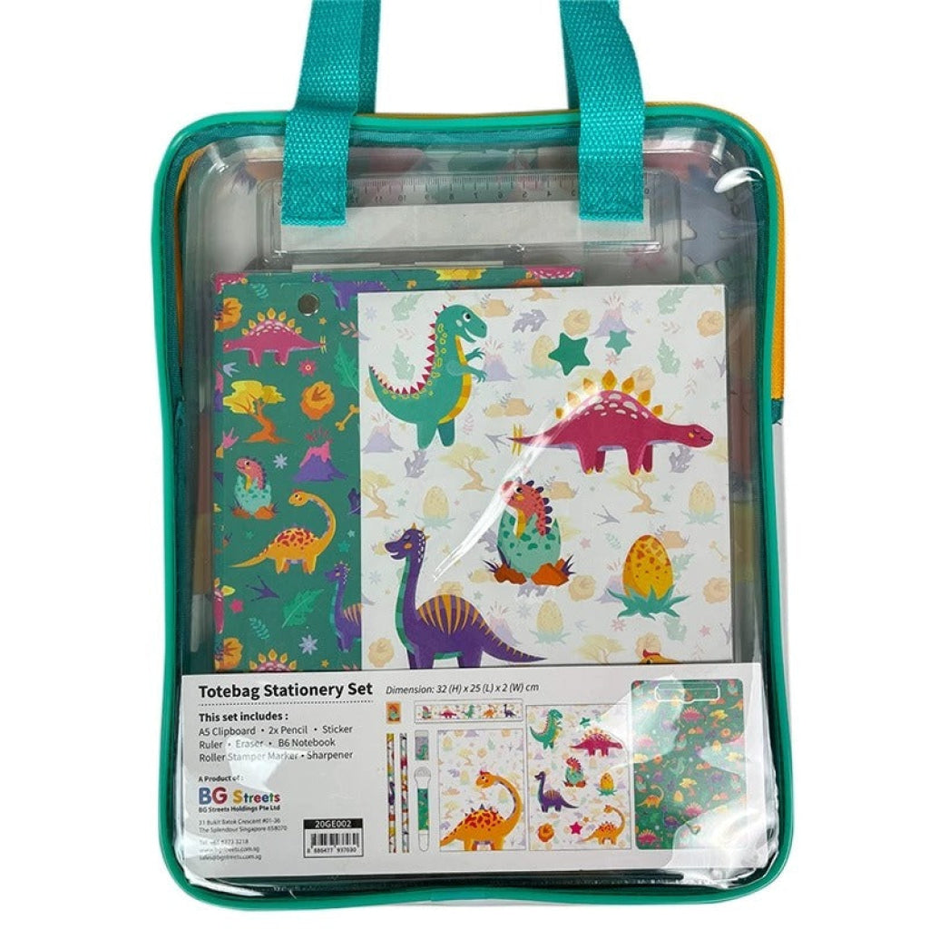 Dinosaur Totebag Stationery Set - BG Streets