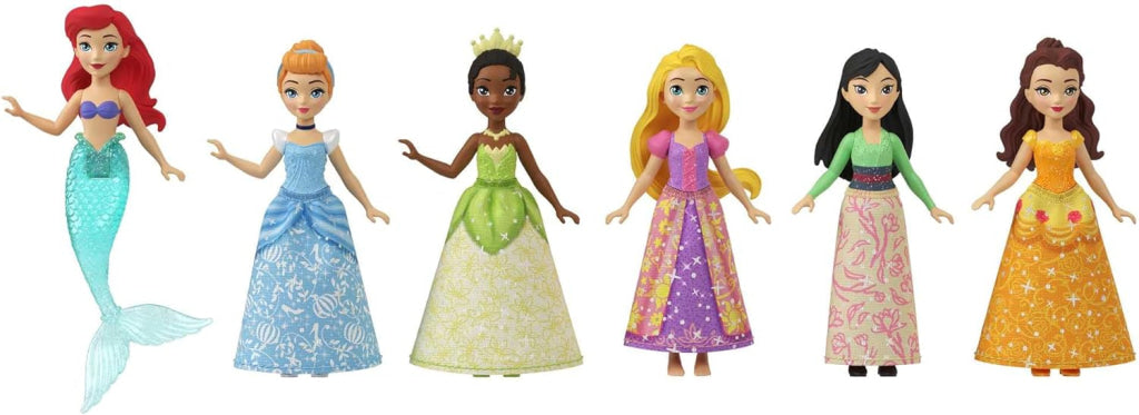 Disney Princess 6 Posable Small Dolls With Sparkling Clothing And 13 Tea Party Accessories