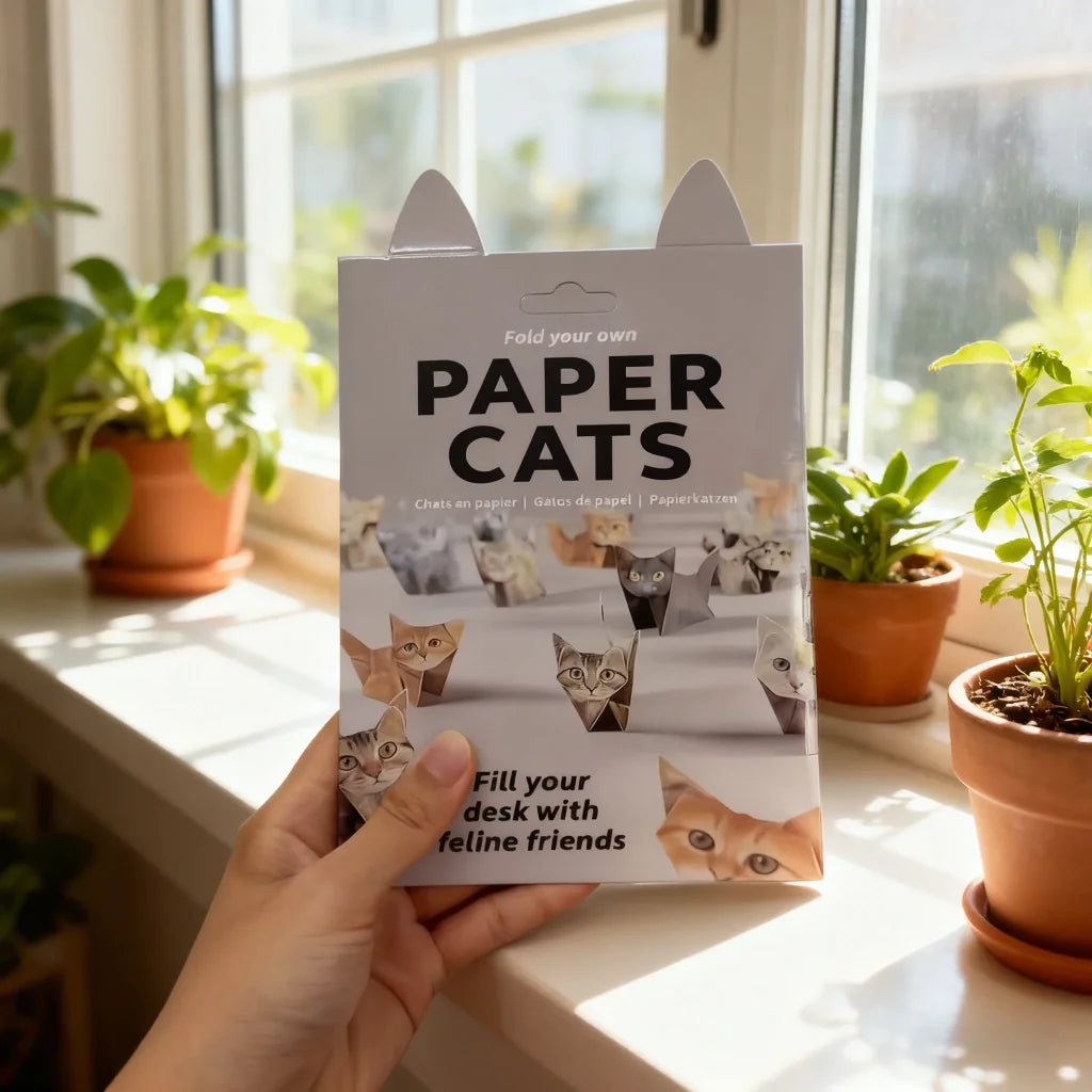 DIY Origami Paper Handmade Animals 50 Sheets - 50pcs set-Cat