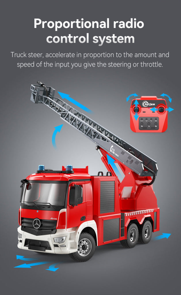 Double E Licensed Mercedes-Benz Rc Antos 1:20 Fire Truck E667