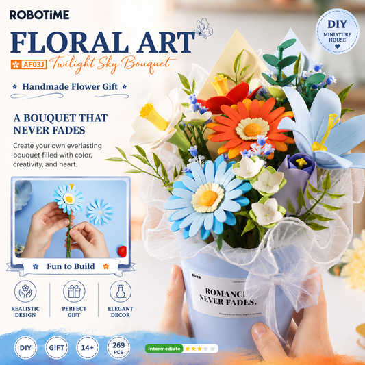 ROKR Twilight Sky Bouquet DIY Flower 3D Puzzle AF03J