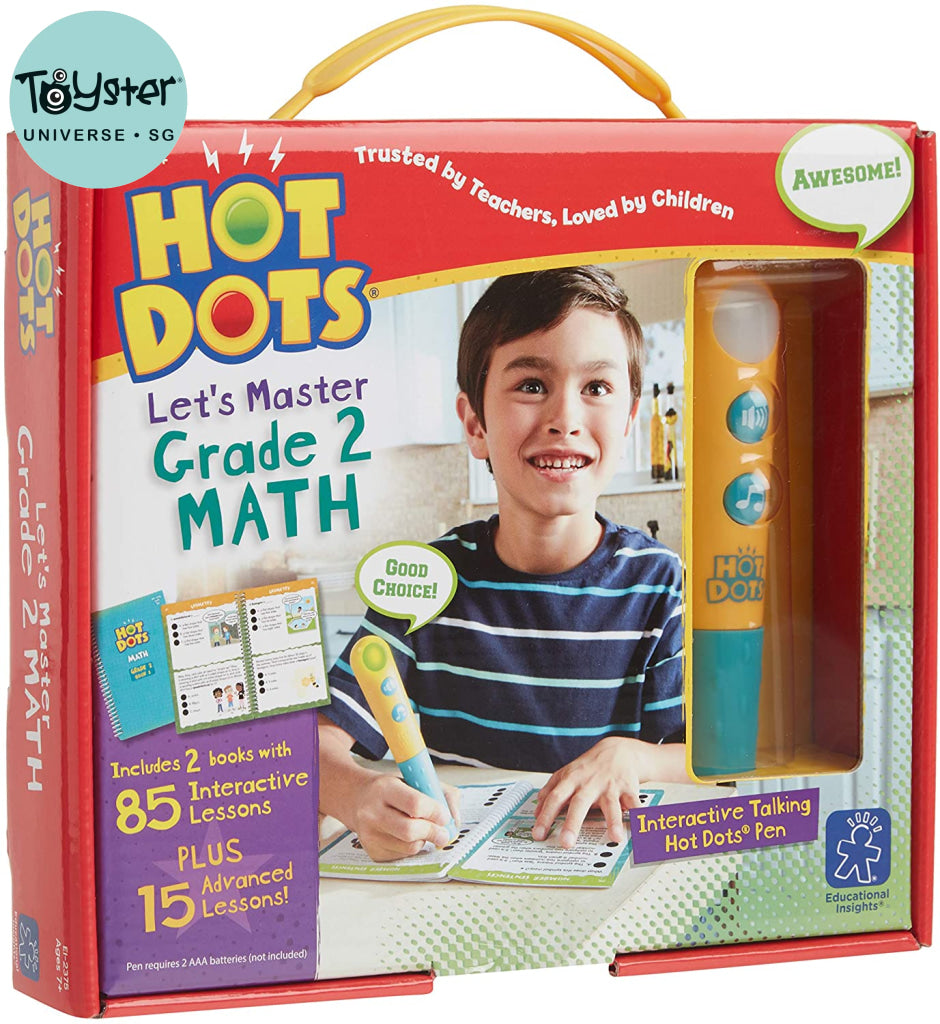 Educational Insights Hot Dots Jr. Lets Master Grade 2 Math Set
