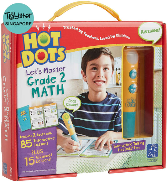 Educational Insights Hot Dots Jr. Lets Master Grade 2 Math Set