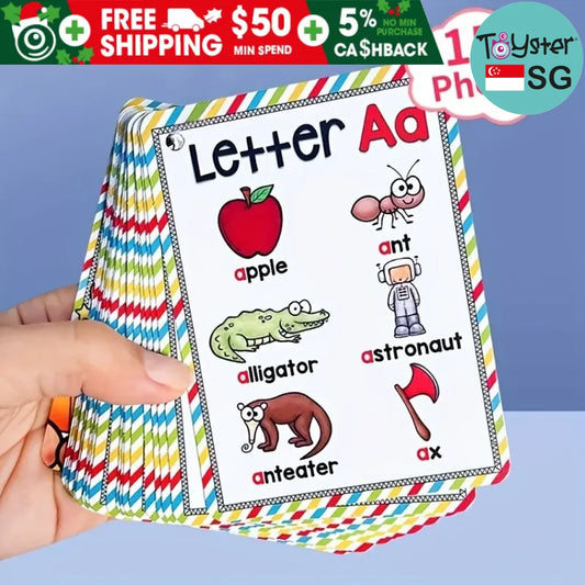 English 26 Letters Alphabet Phonics Pocket Flash Cards