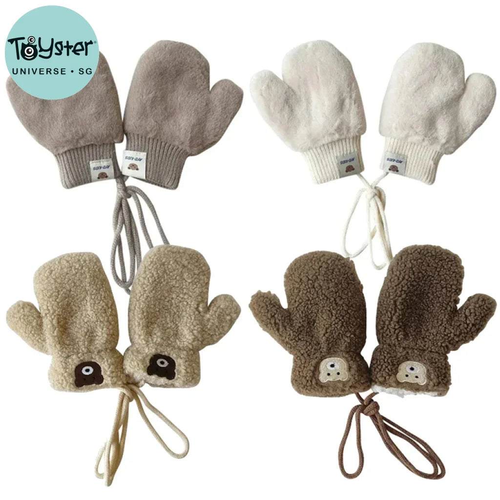 Faux Fur Children Mittens Thicken Warm