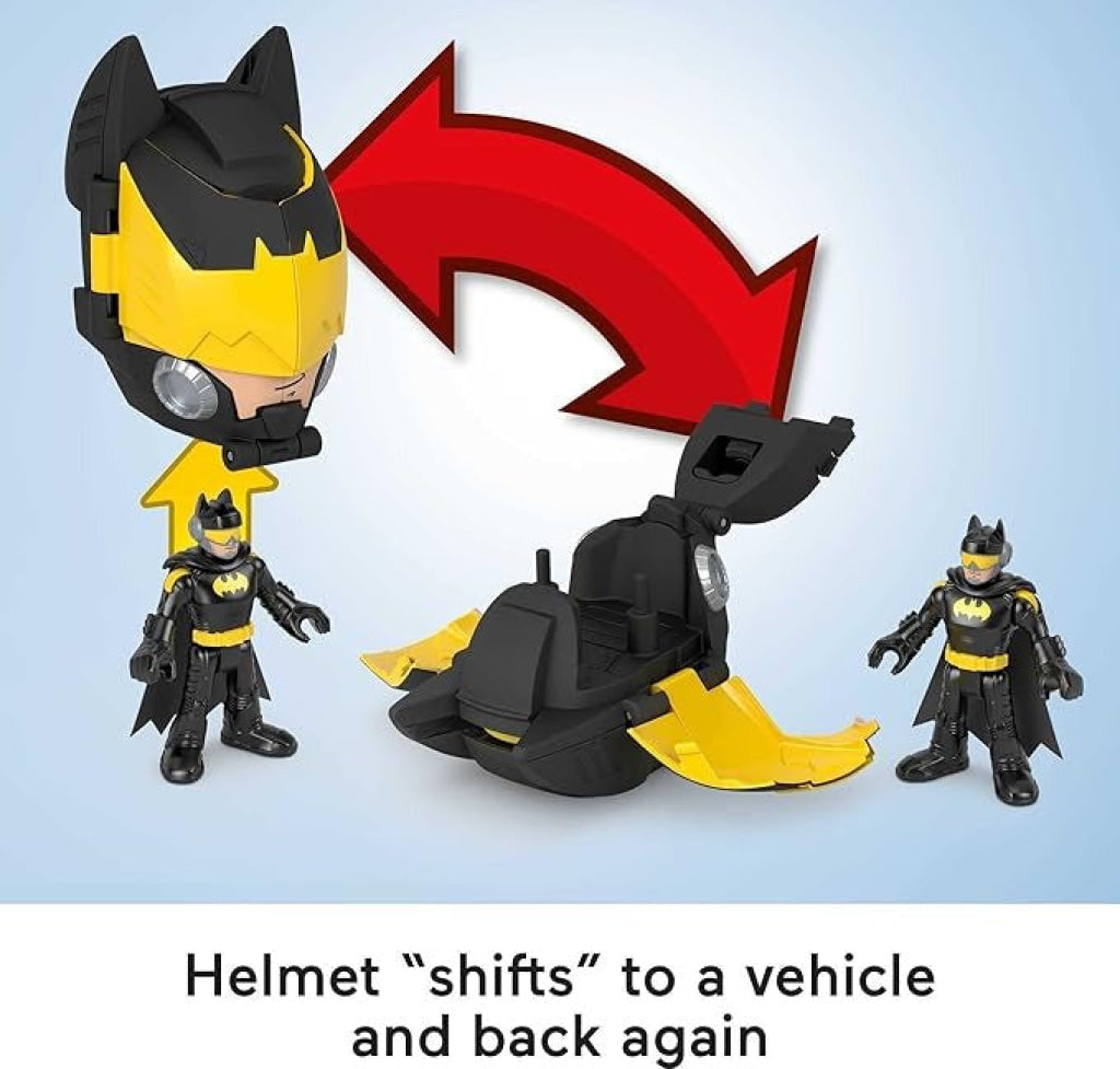 Fisher Price Imx Dc Head Shifters Batman Figure And Batwing Transforming Vehicle