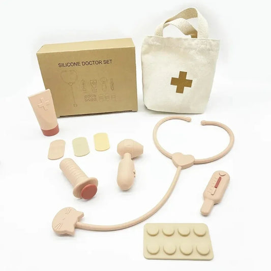 Food Grade Safety Doctor Toys Pretend Silicone Play Kit