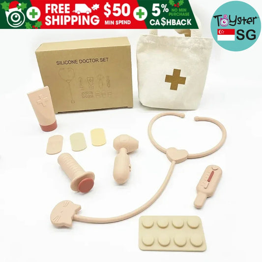 Food Grade Safety Doctor Toys Pretend Silicone Play Kit