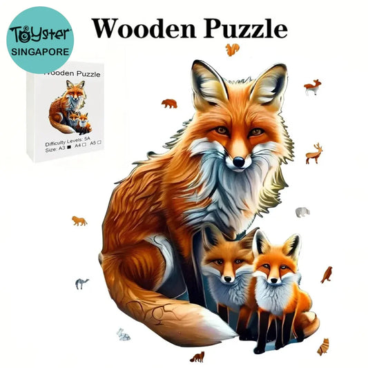 Fox Warm Family Wooden Puzzle