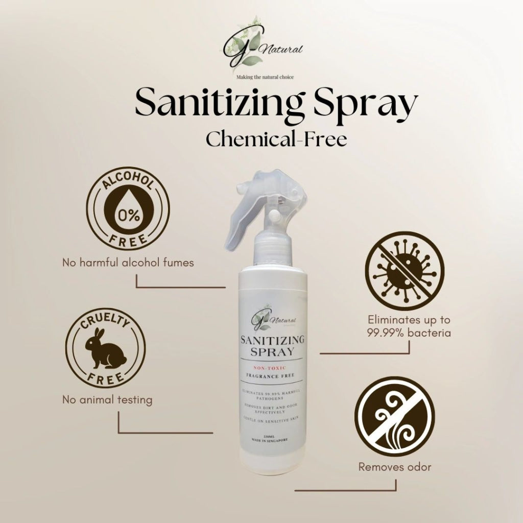 G-Natural Alcohol-Free Sanitizing Spray & Refill Safe for Families